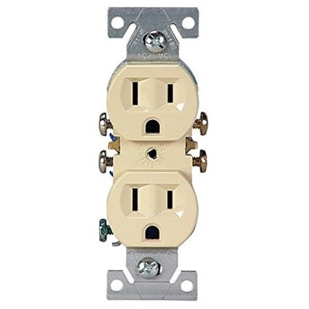 Duplex Receptacle,2 -Pole,15 A,125 V,Push-in,Side Wiring,NEMA: 5-15R,Ivory